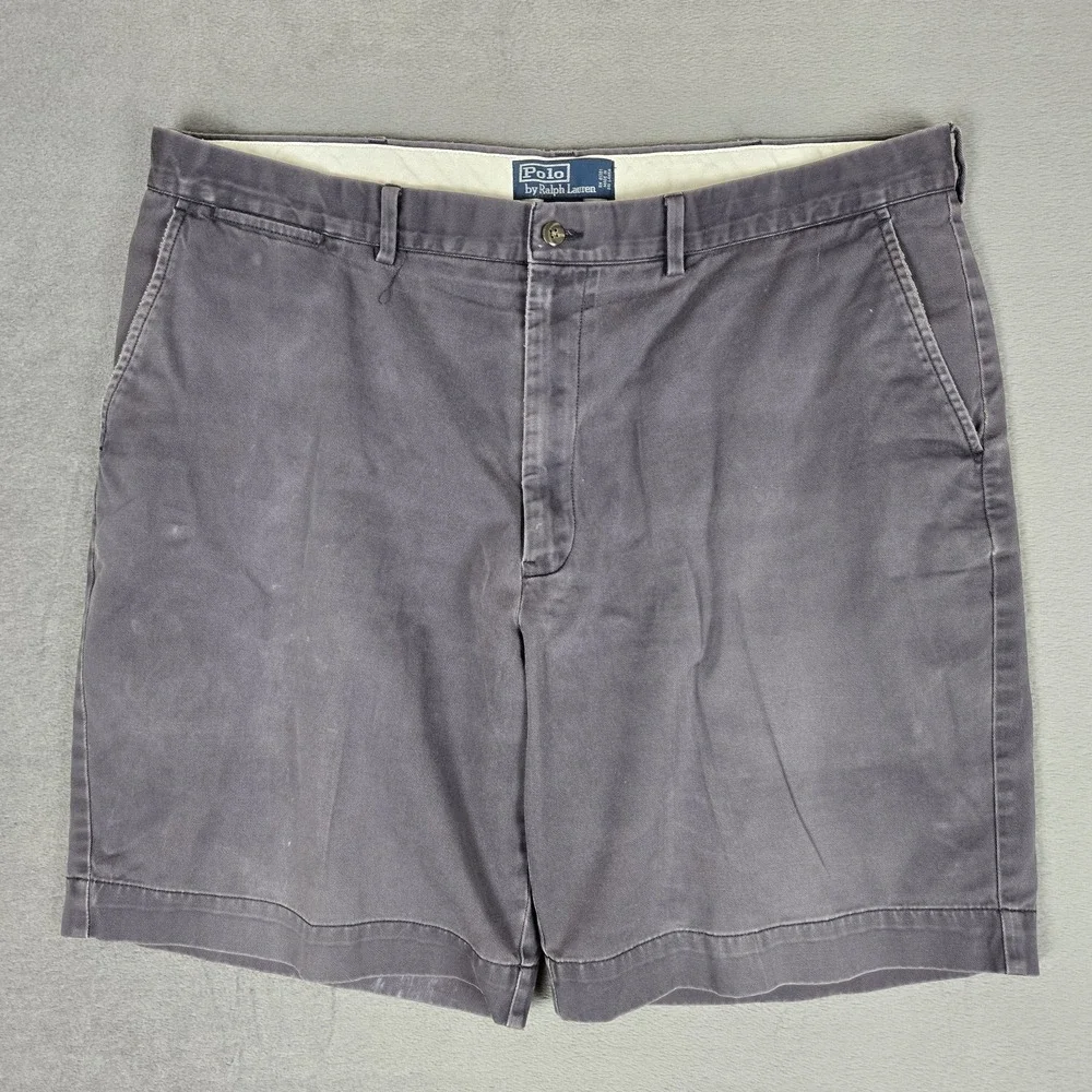 Vintage Polo Ralph Lauren Prospect Shorts Mens 40 Chino Cotton Twill Blue Faded